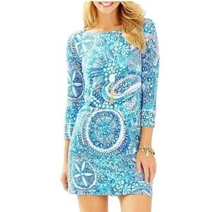 Lilly Pulitzer Sophie Dress Resort White Midnight Blues UPF 50 Size XS